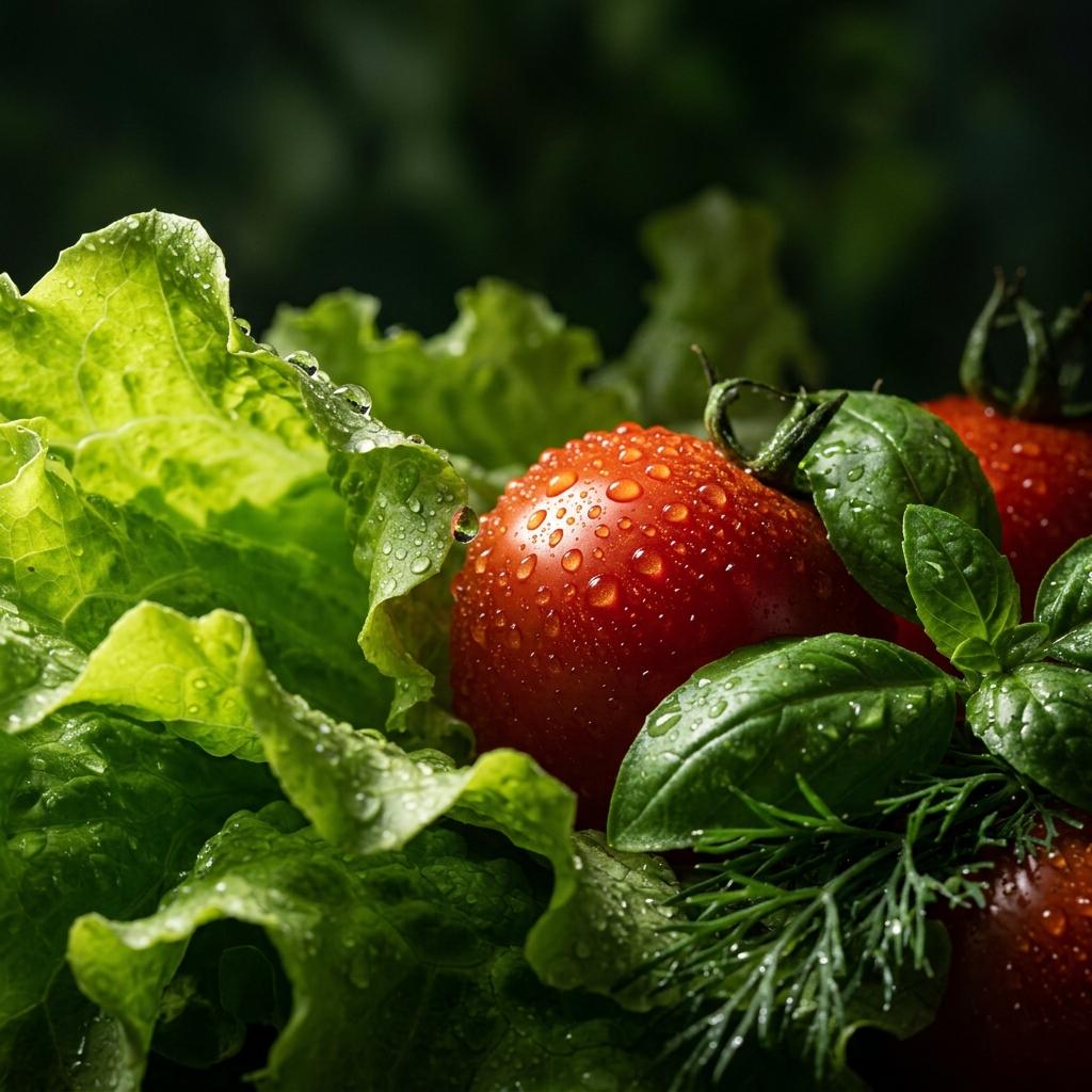 Extreme close-up of fresh produce with dewdrops